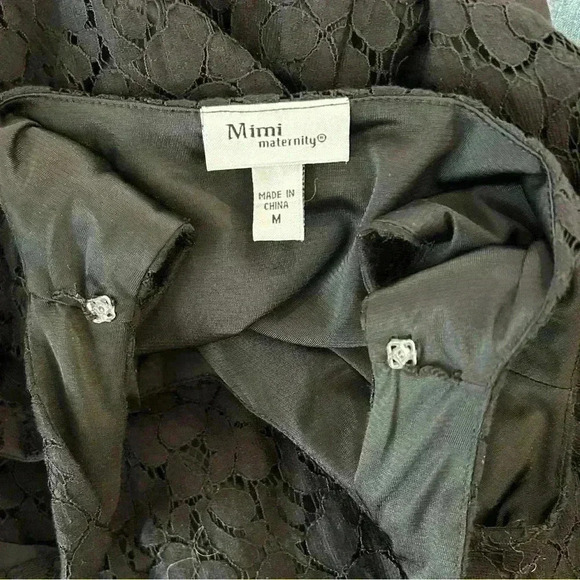 Mimi Maternity Lace Empire Waist Sleeveless Black Cocktail Party Dress Size M - Picture 16 of 16